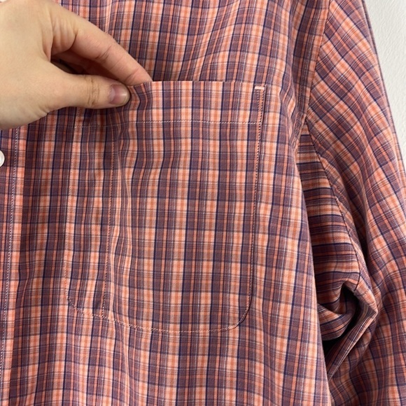 Duluth Trading Co Red Plaid Relaxed Fit Button Up Shirt Mens Size L - Picture 8 of 13